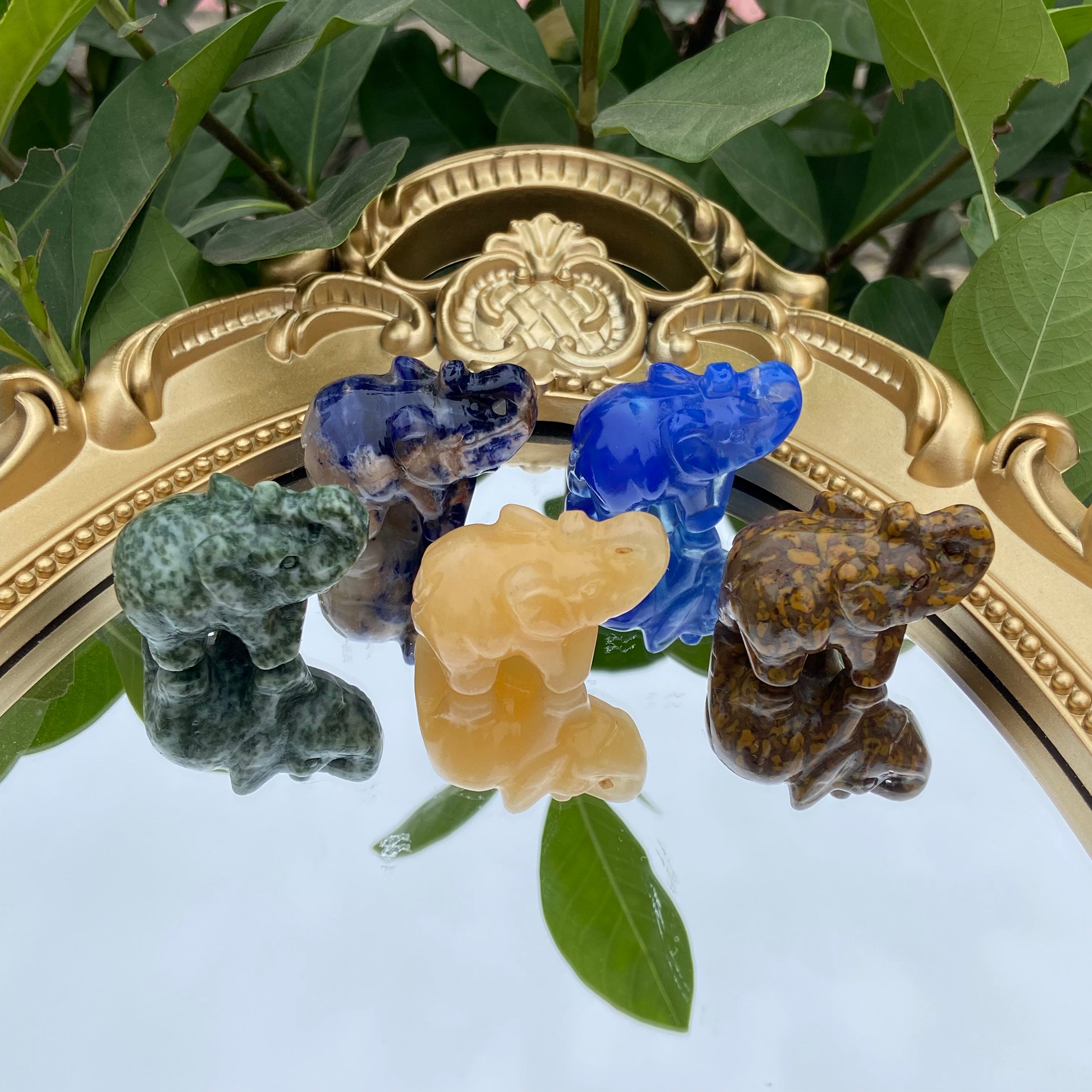 Natural Material Elephant Carvings - Single Piece & Mixed Wholesale Available