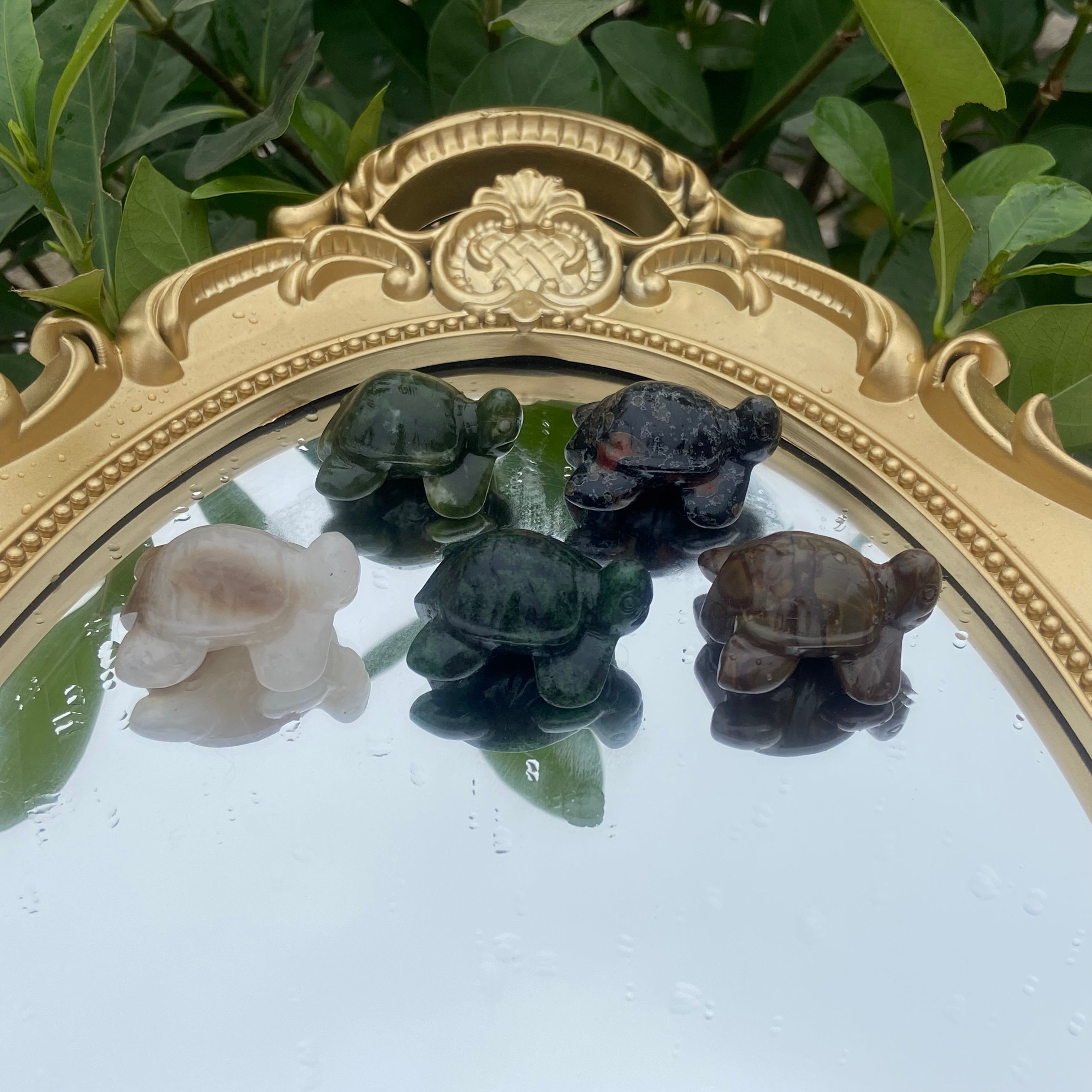 Natural Crystal Turtle Figurine - 3cm Mini Carved Tortoise Statue, Handcrafted Crystal Animal Decoration