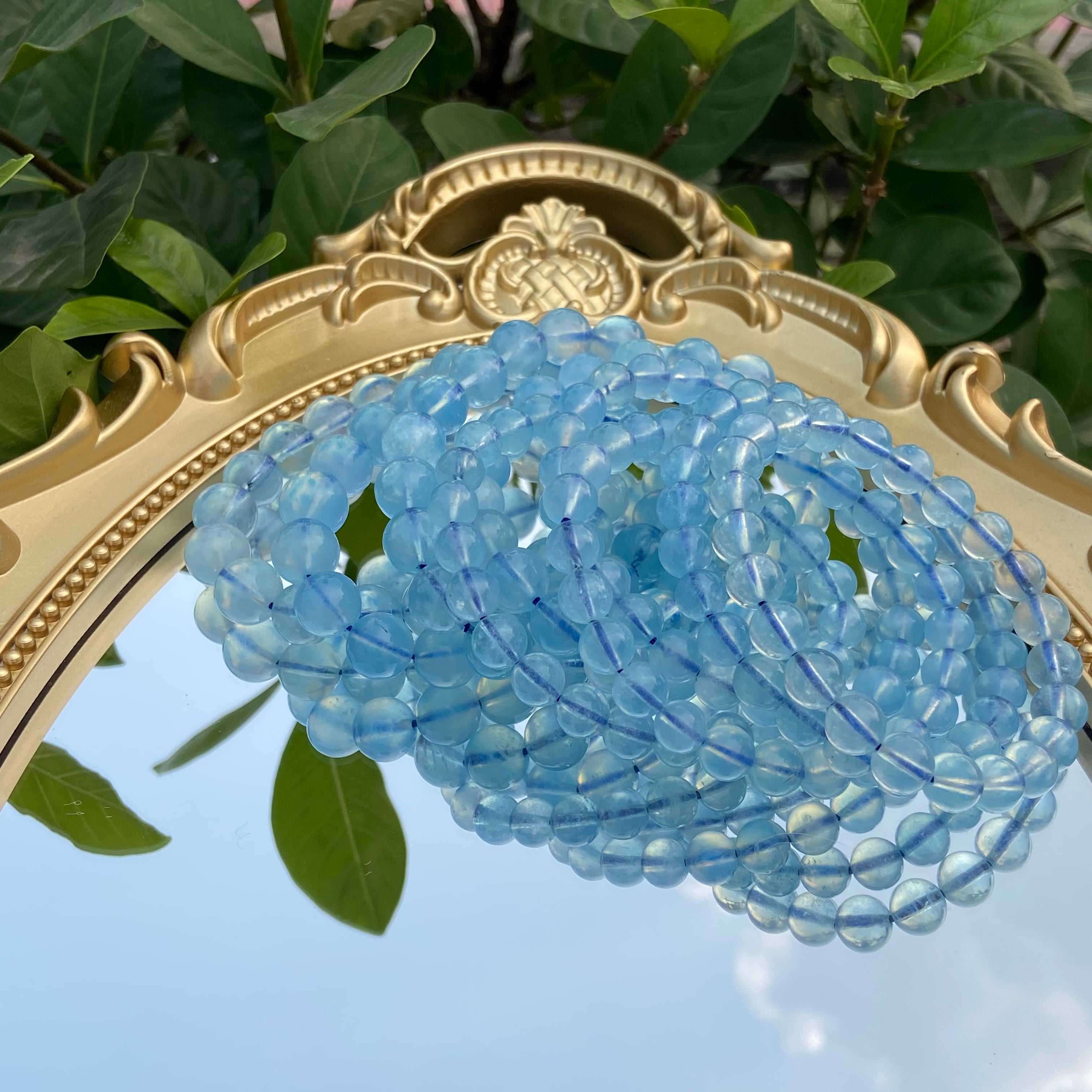 Crystal-Clear Aquamarine Bracelet - Highly Transparent Gemstone Bracelet for Daily Wear