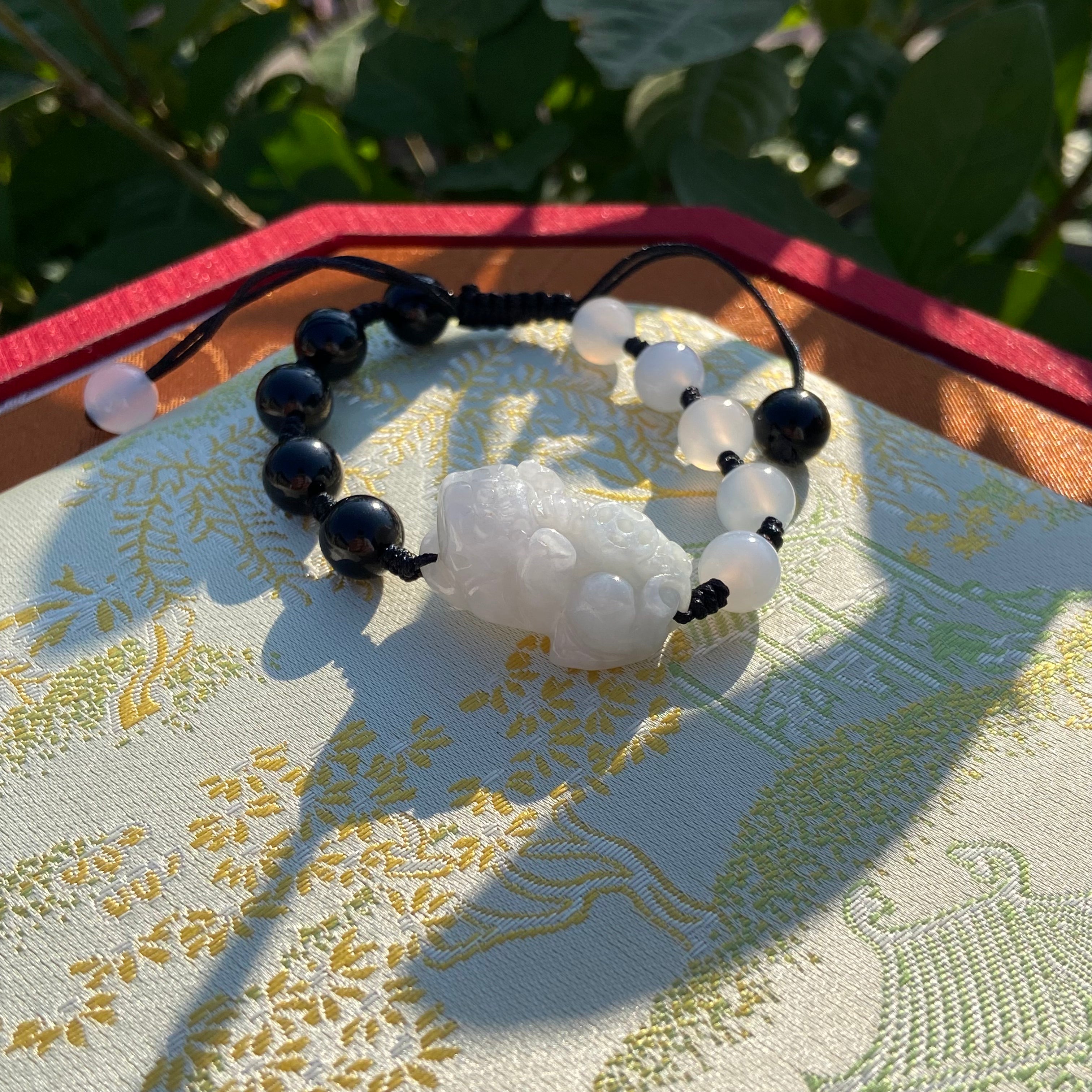 Jade Pixiu Handcrafted Braided Bracelet - Spiritual Feng Shui Accessory for Luck Enhancement