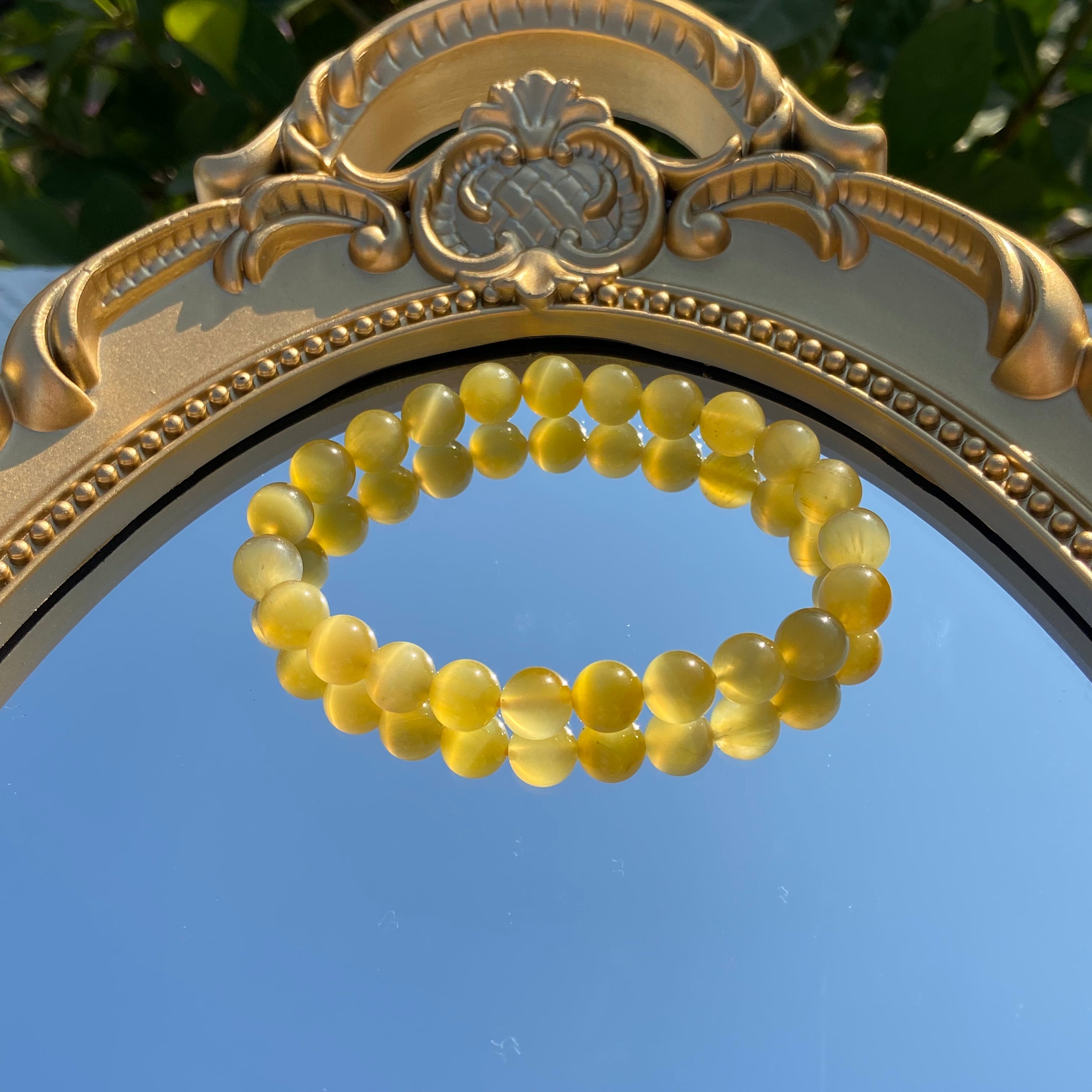 Natural Golden Tiger's Eye Round Bead Bracelet - Courage & Prosperity Crystal Jewelry for Men & Women