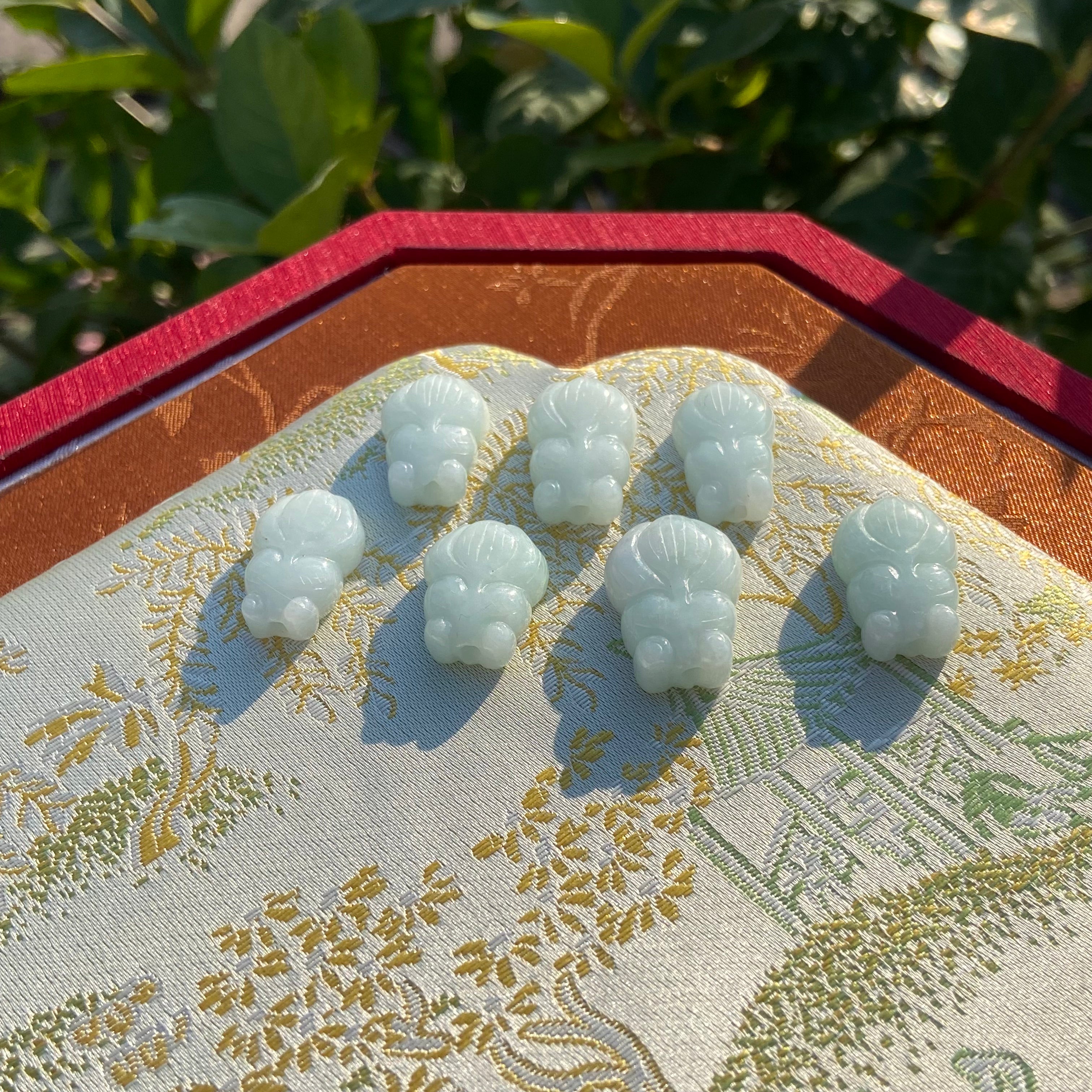 Natural Myanmar Jade Koi Fish Pendant - Hole-through Charm for Bracelets & Phone Charms | Lucky Symbol