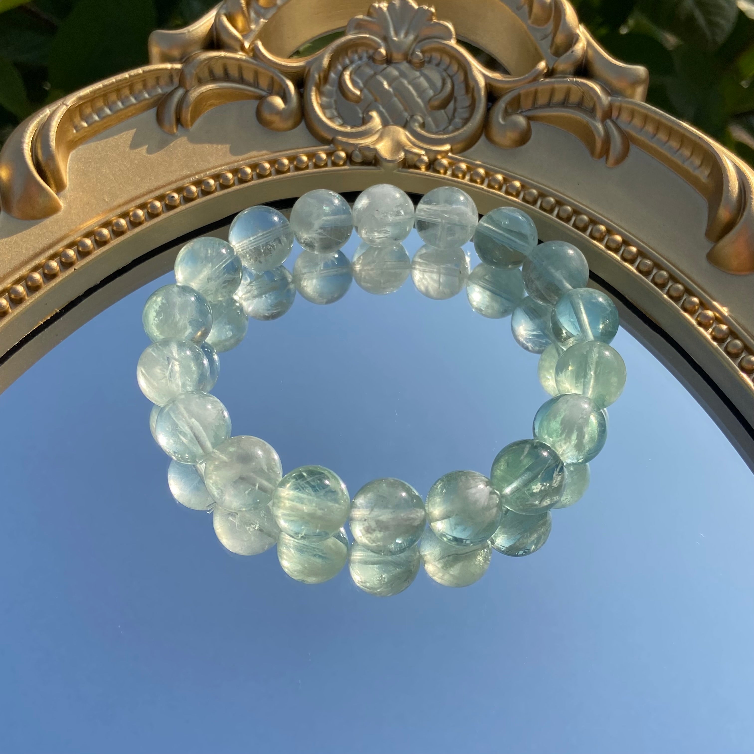 Natural Green Feather Fluorite Bracelet - AAA Grade Crystal Jewelry for Focus & Mental Clarity
