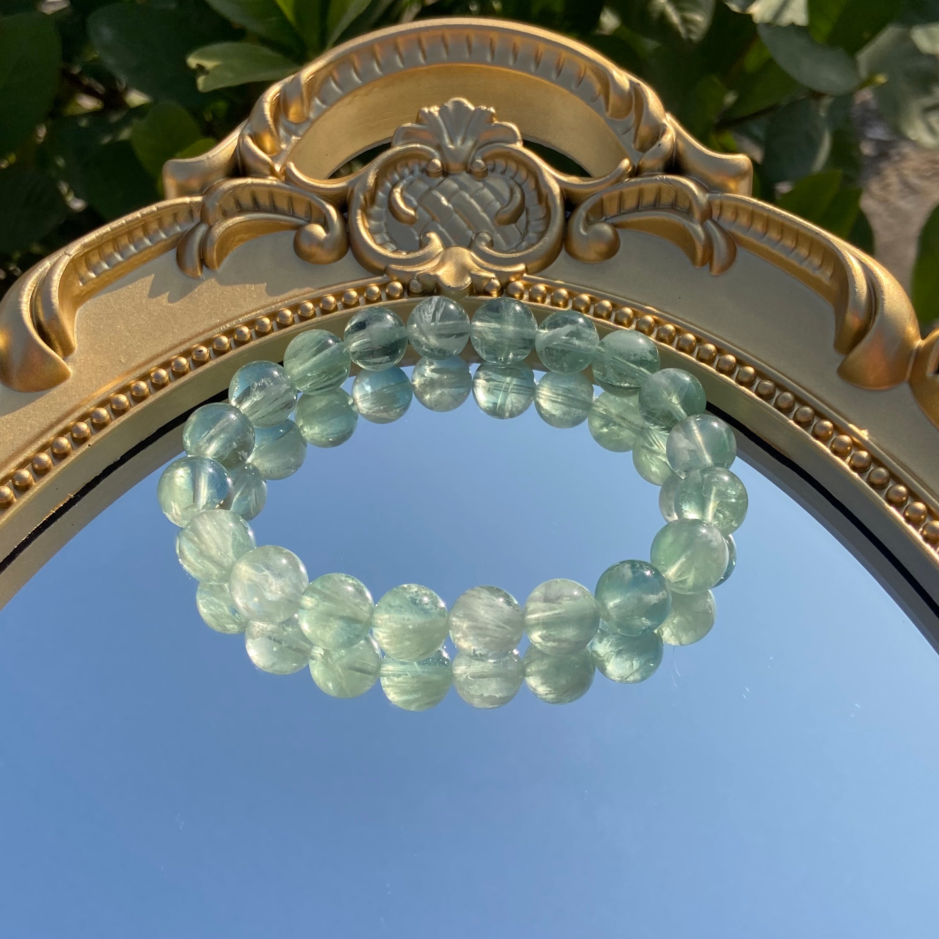 Natural Green Feather Fluorite Bracelet - AAA Grade Crystal Jewelry for Focus & Mental Clarity