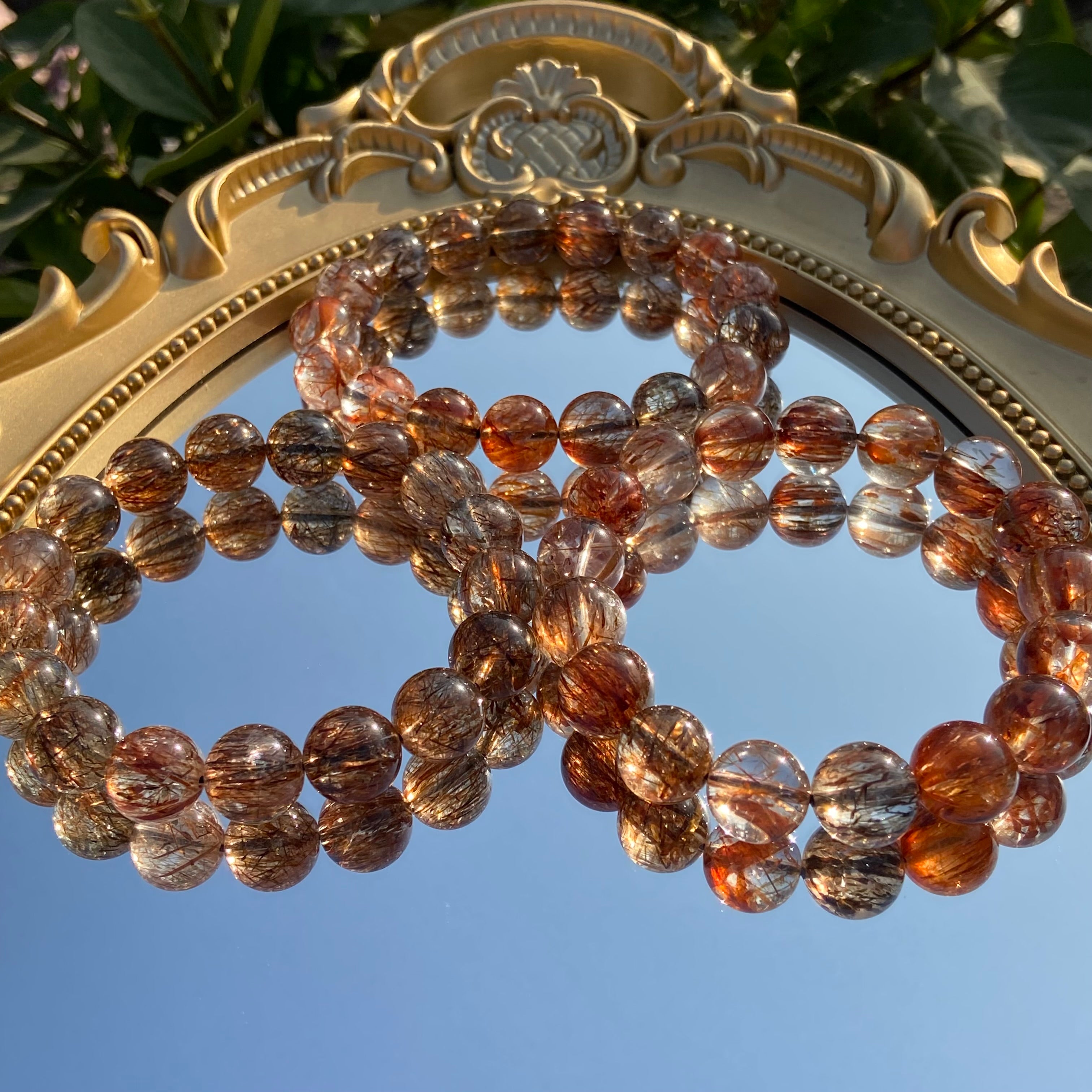 Golden Black Super Seven Rutile Bracelet - High-Grade Crystal Jewelry for Spiritual Power & Abundance