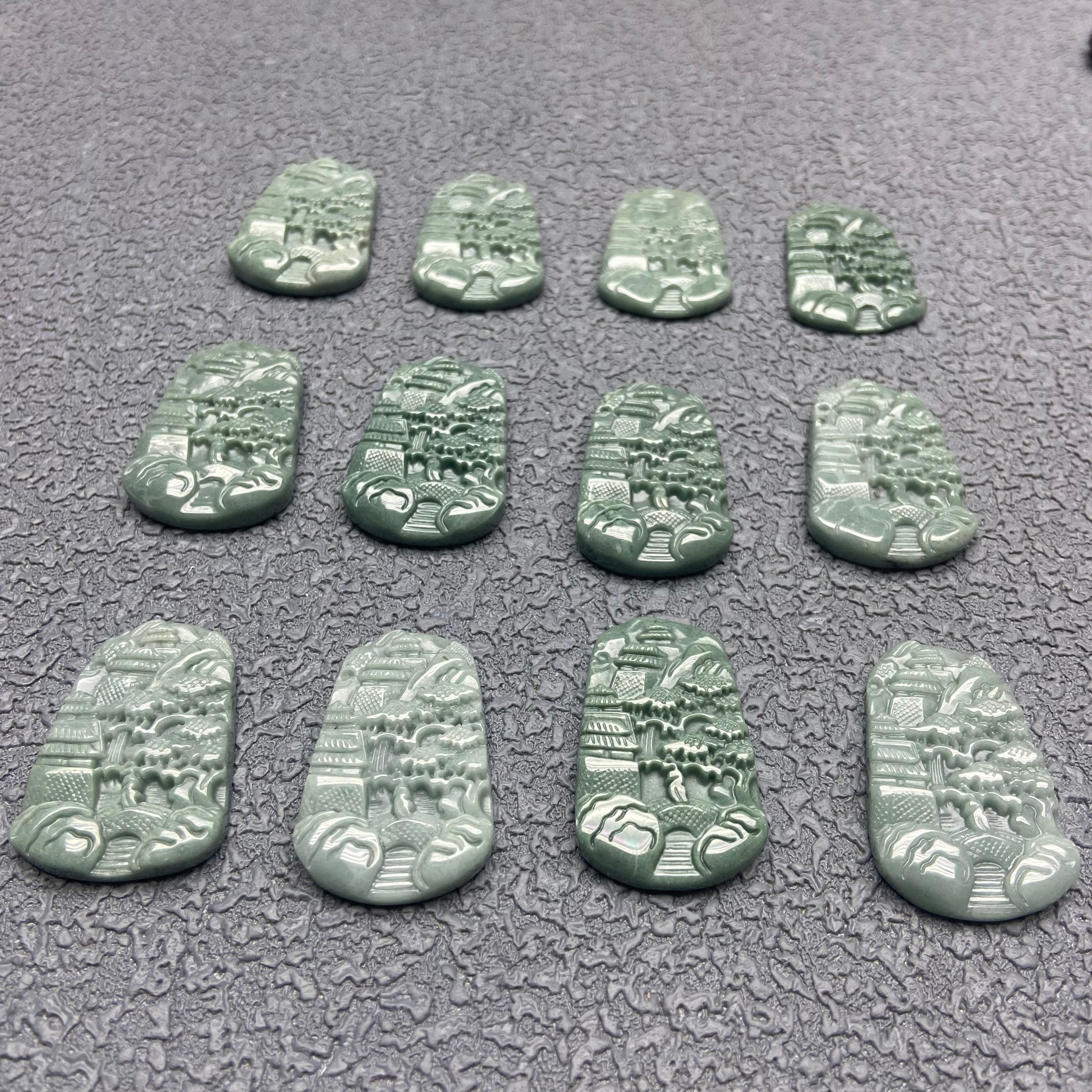 Burma Jade mountain and river pendant