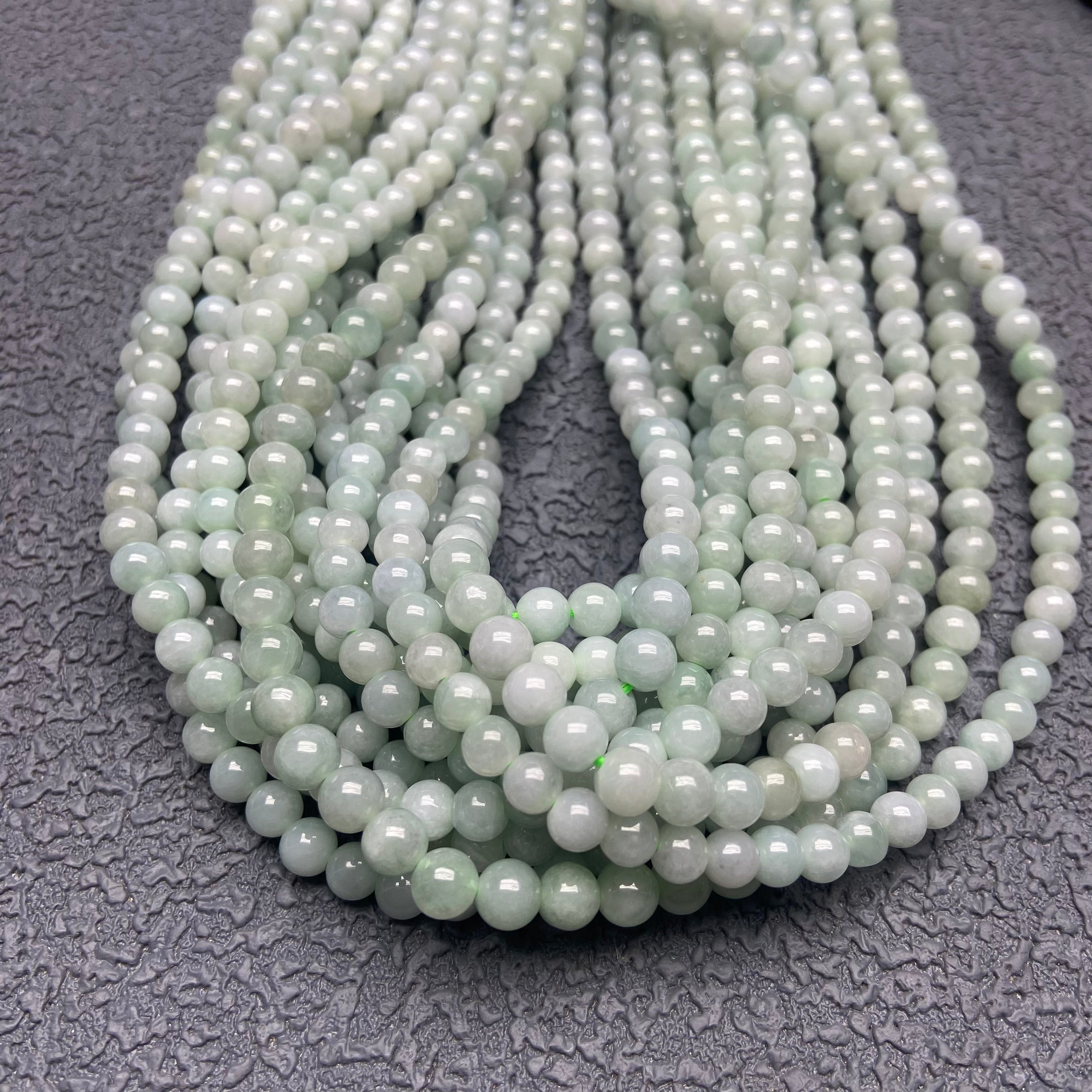 Authentic Burmese Jadeite Necklace: Round Beads Handcrafted Gemstone Accessory
