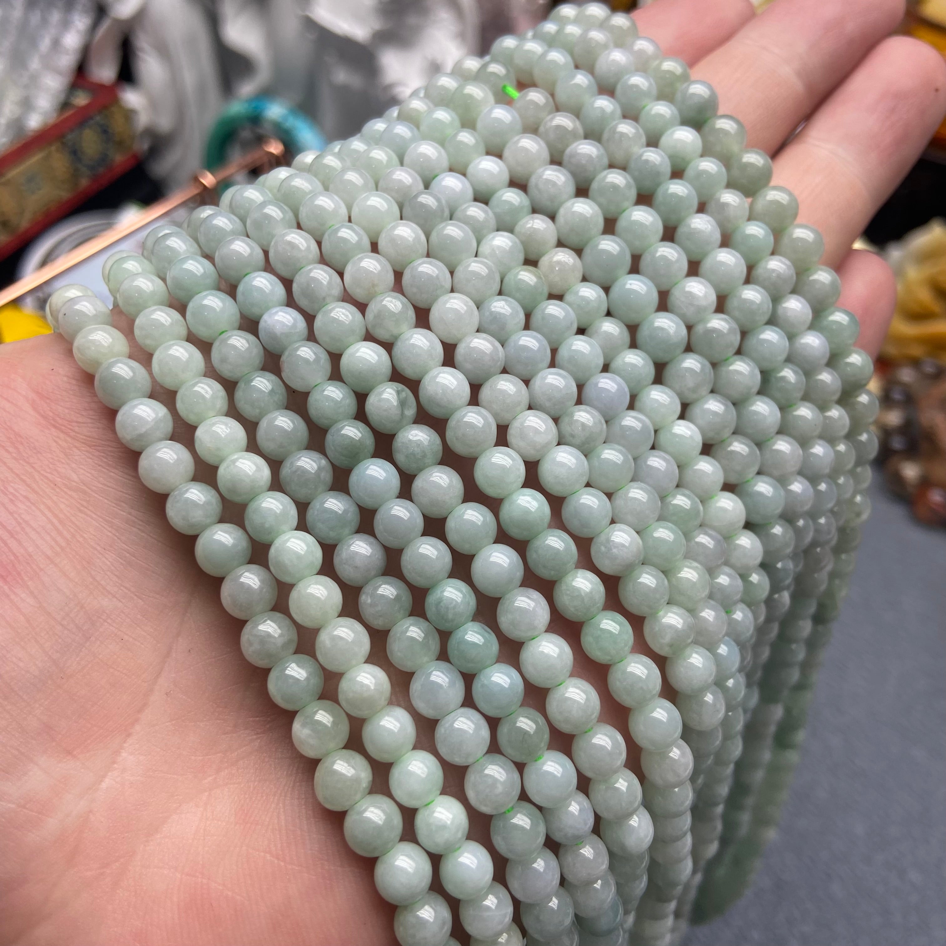 Authentic Burmese Jadeite Necklace: Round Beads Handcrafted Gemstone Accessory