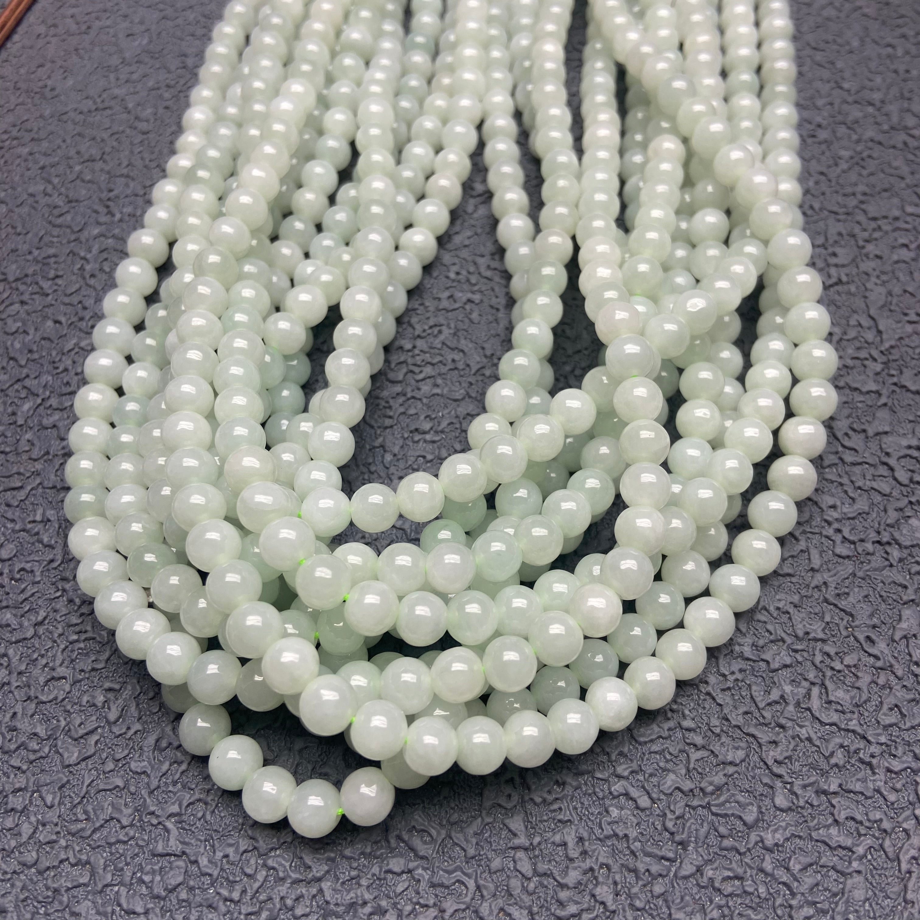 Handpicked Burmese Jadeite Round Bead Necklace - Timeless Gemstone Pendant Necklace