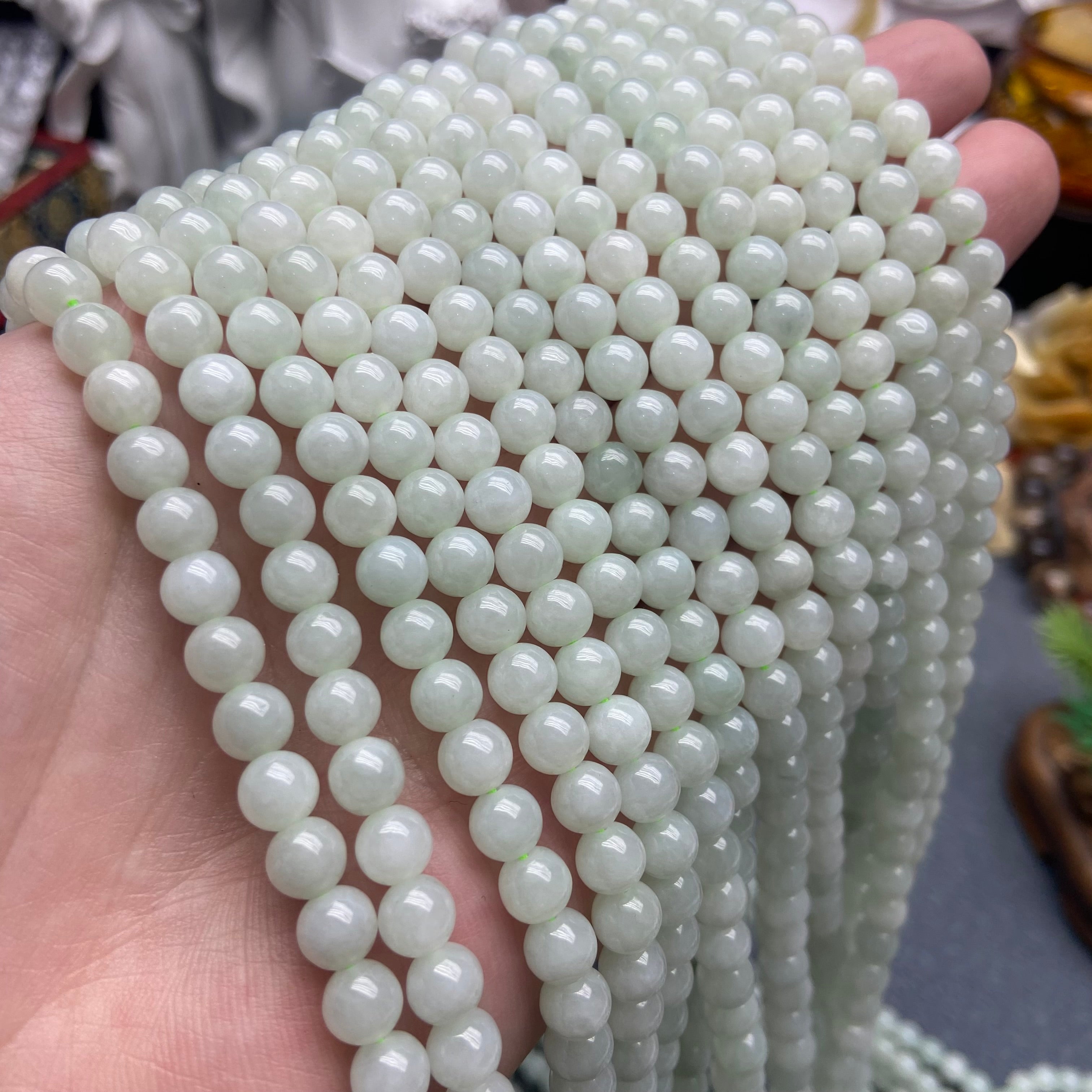 Handpicked Burmese Jadeite Round Bead Necklace - Timeless Gemstone Pendant Necklace