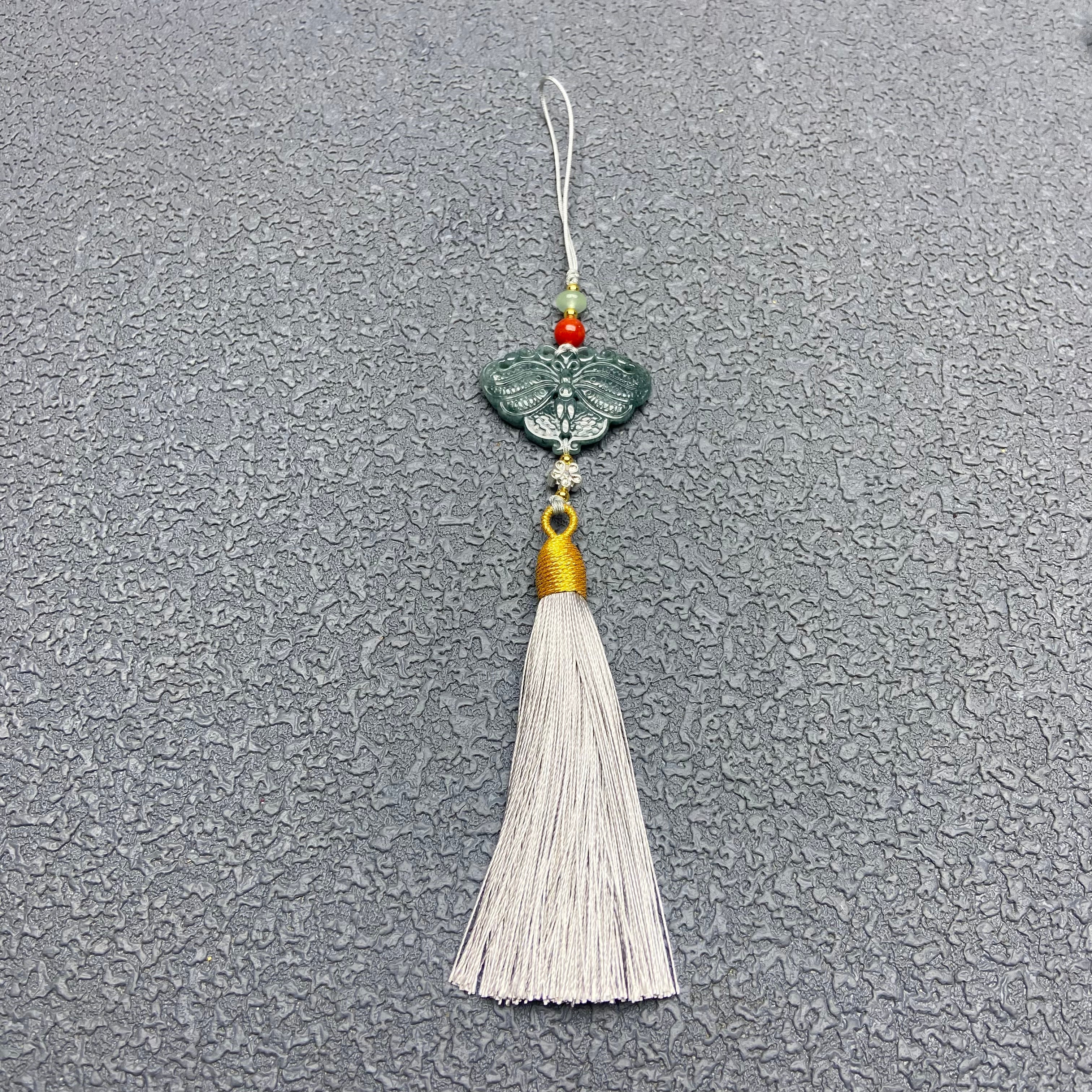 Burma Jade Butterfly with Tassel · Fluttering
