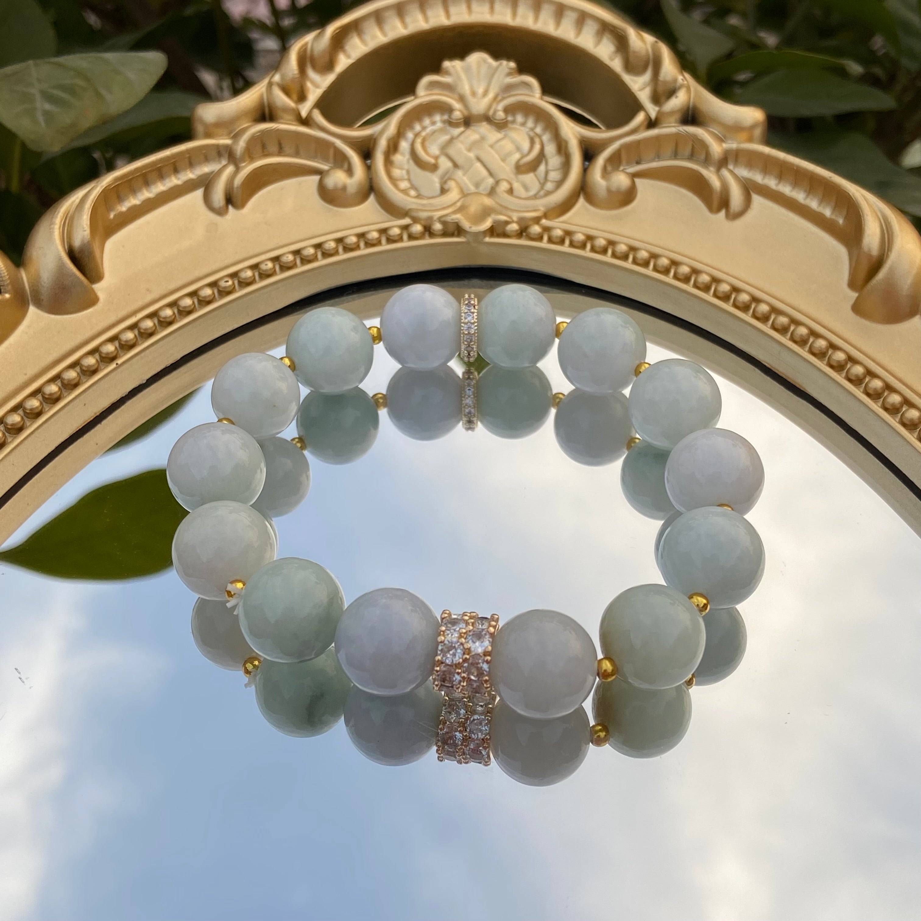 Large Bead Natural Grade A Burmese Jade Bracelet | Attract Wealth & Blessings