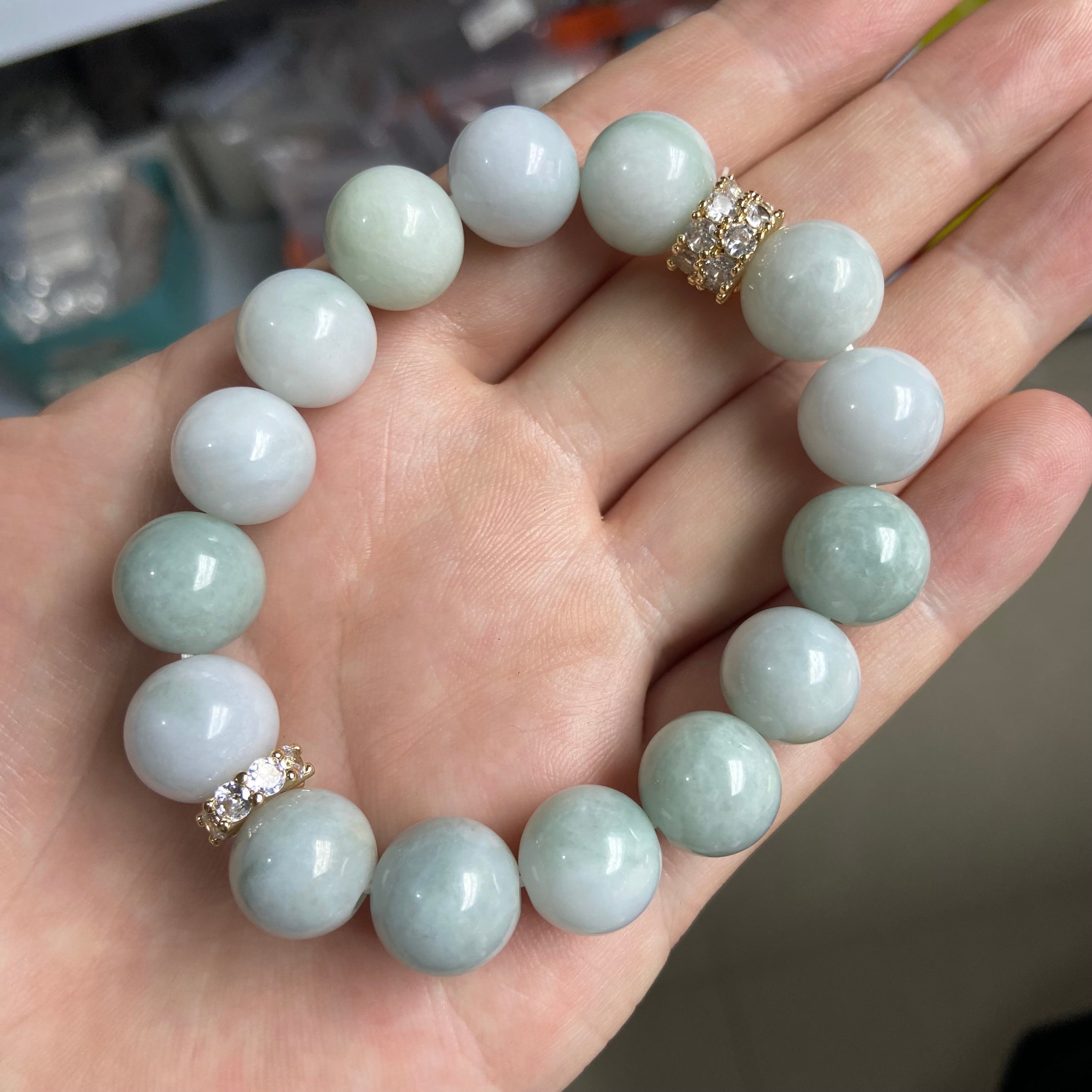 Large Bead Natural Grade A Burmese Jade Bracelet | Attract Wealth & Blessings