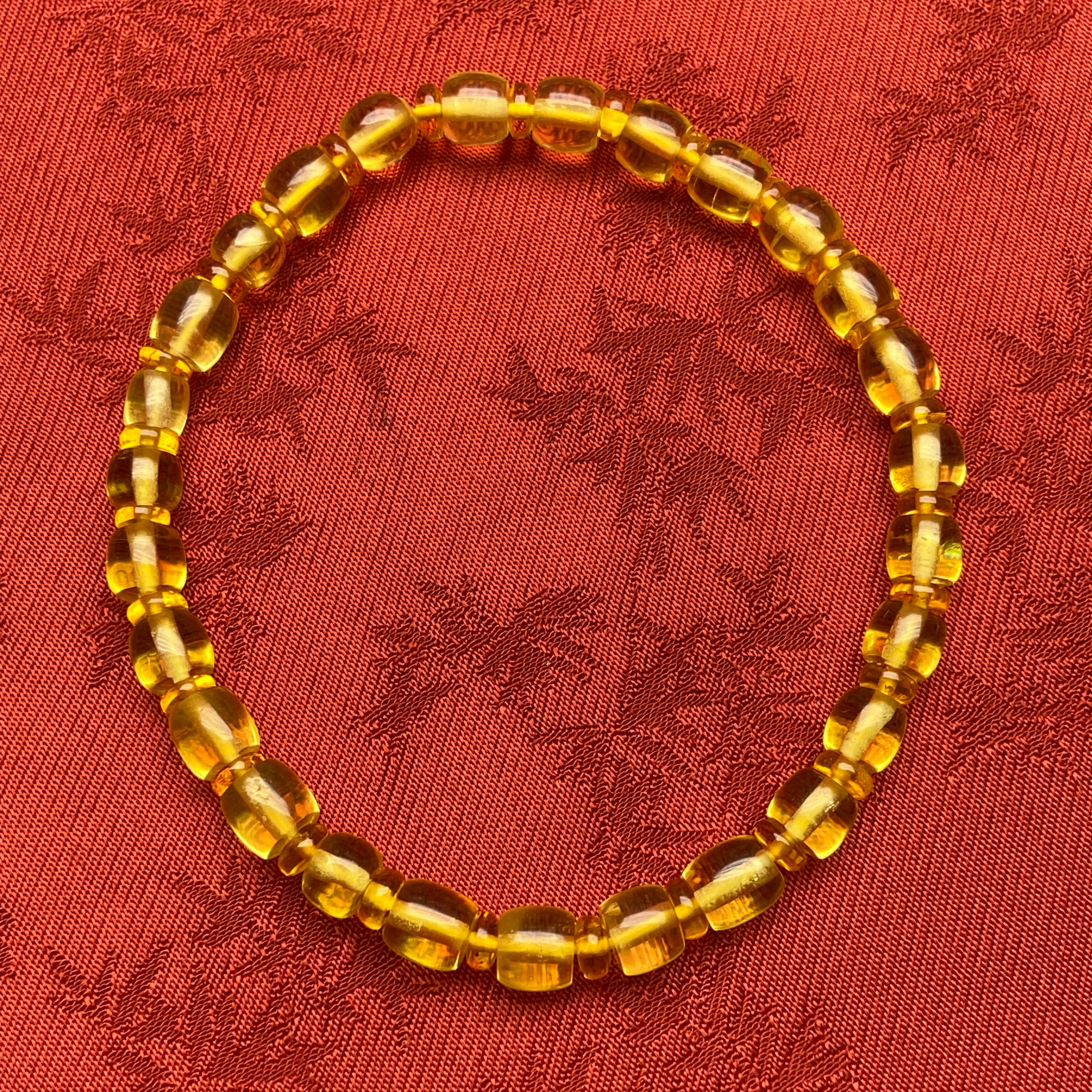 Natural Amber Bracelet: Barrel Beads & Millet Beads for Unique Style