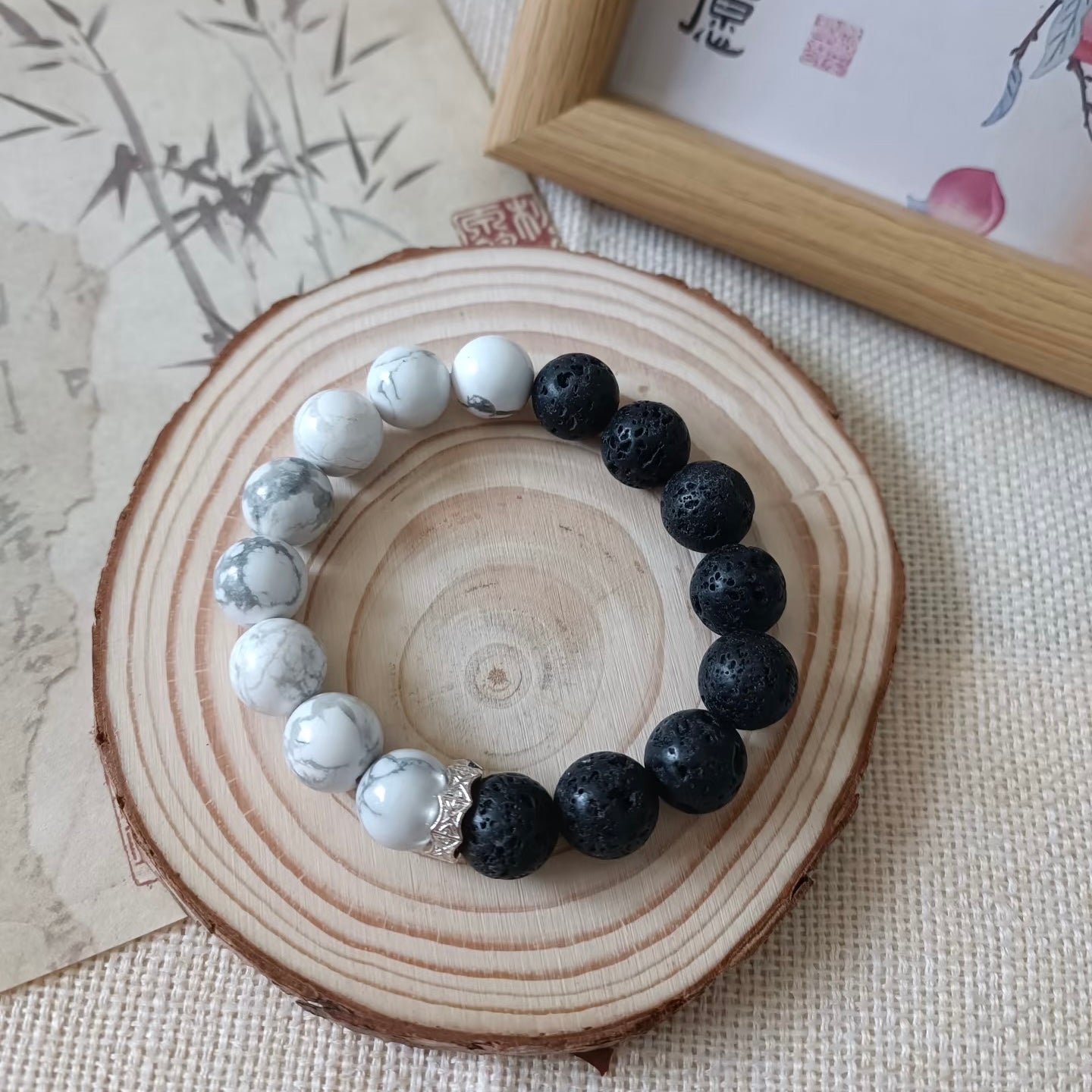 Lava Stone + Howlite DIY Bracelet – Super Cool, Ideal Gift for Guys/Boyfriends, Stunning Worn Look