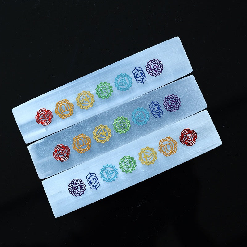 Gypsum 7 Chakra Plates – Where Energy Meets Earthly Grace
