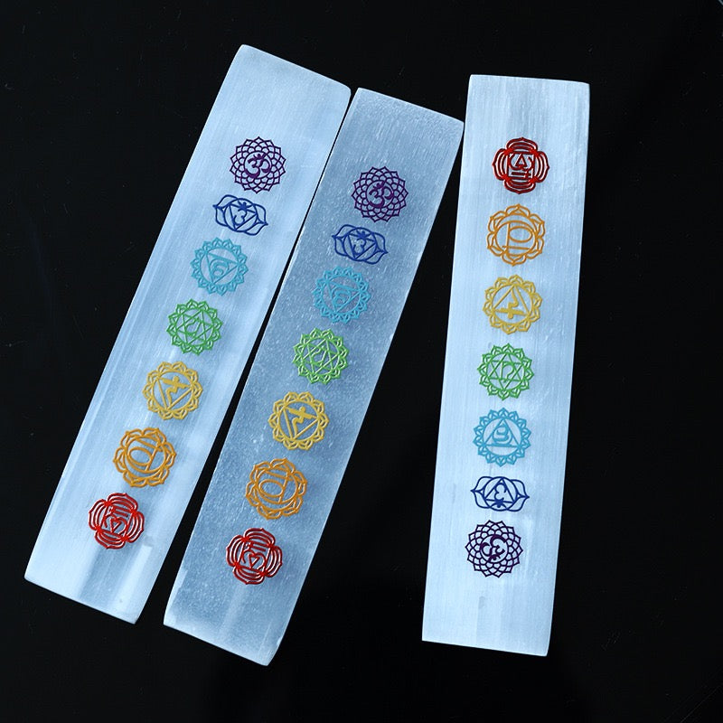 Gypsum 7 Chakra Plates – Where Energy Meets Earthly Grace