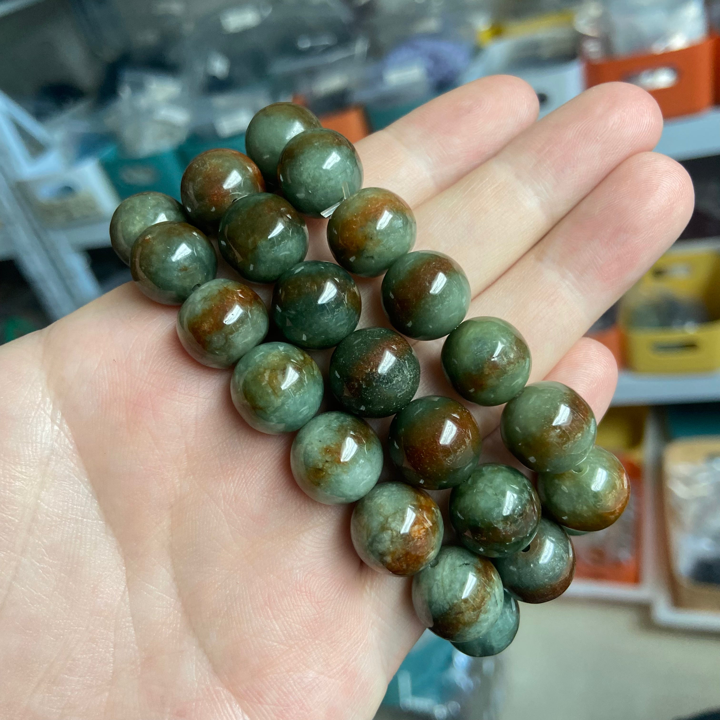 Burmese Jadeite 12mm Bracelet: Exquisite Polished Gem for Elegant Style