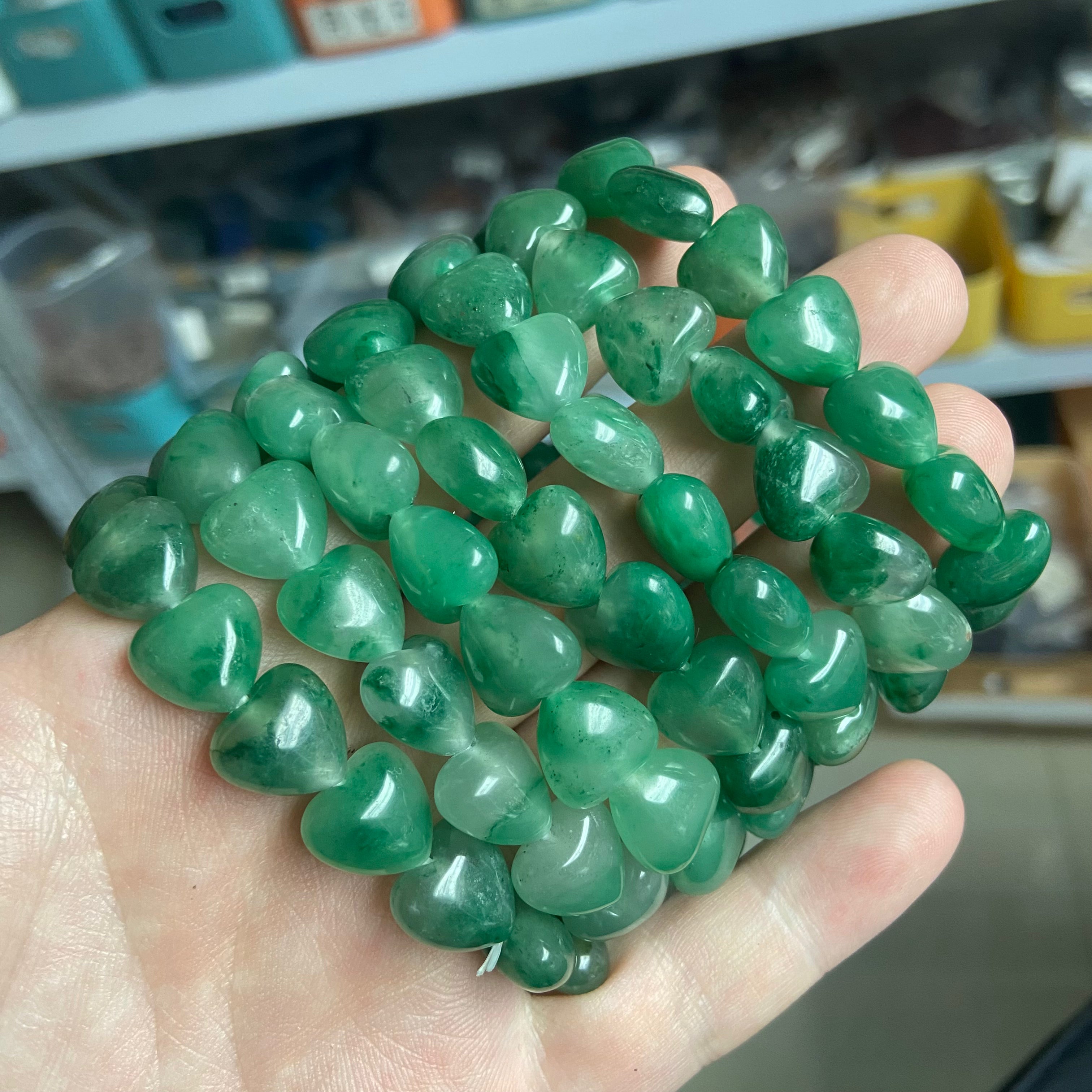 African Jade Heart Bracelet - Dainty Love-Themed Gemstone Jewelry