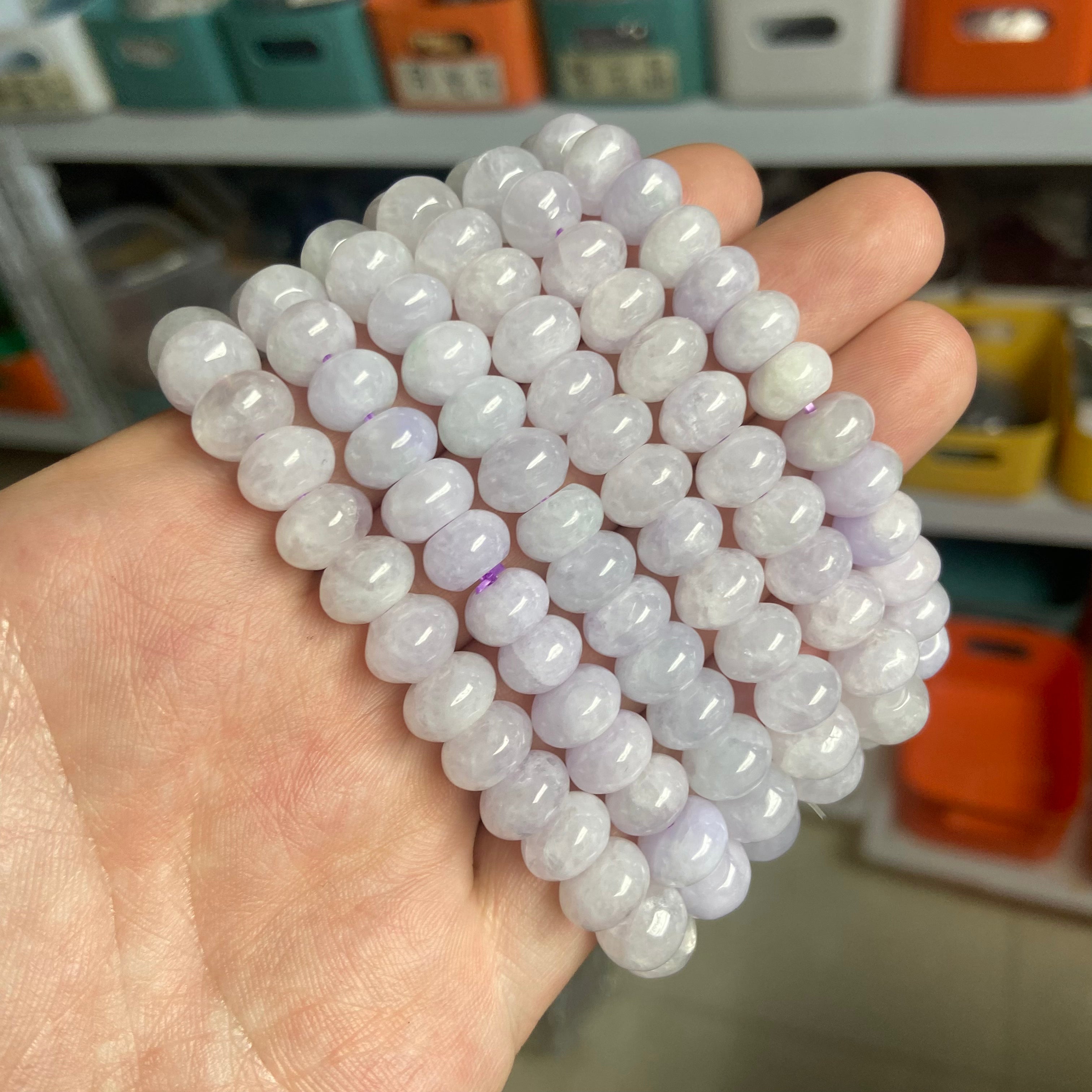 Purple Abacus Bead Bracelet - Authentic Myanmar Jadeite Handcrafted Jewelry