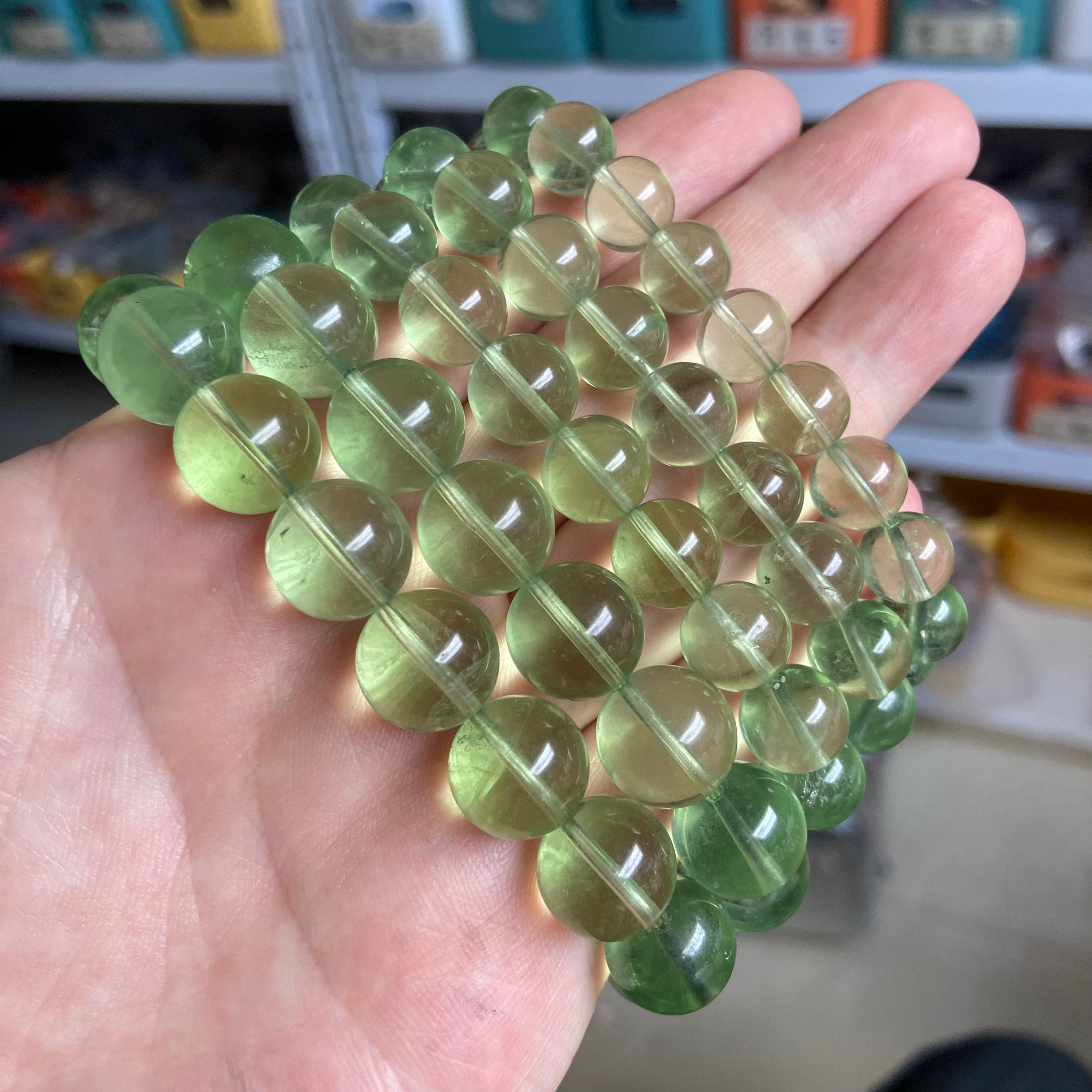 High-Quality Natural Green Fluorite Bracelet | Handpicked Crystal Beaded Bracelet for Women