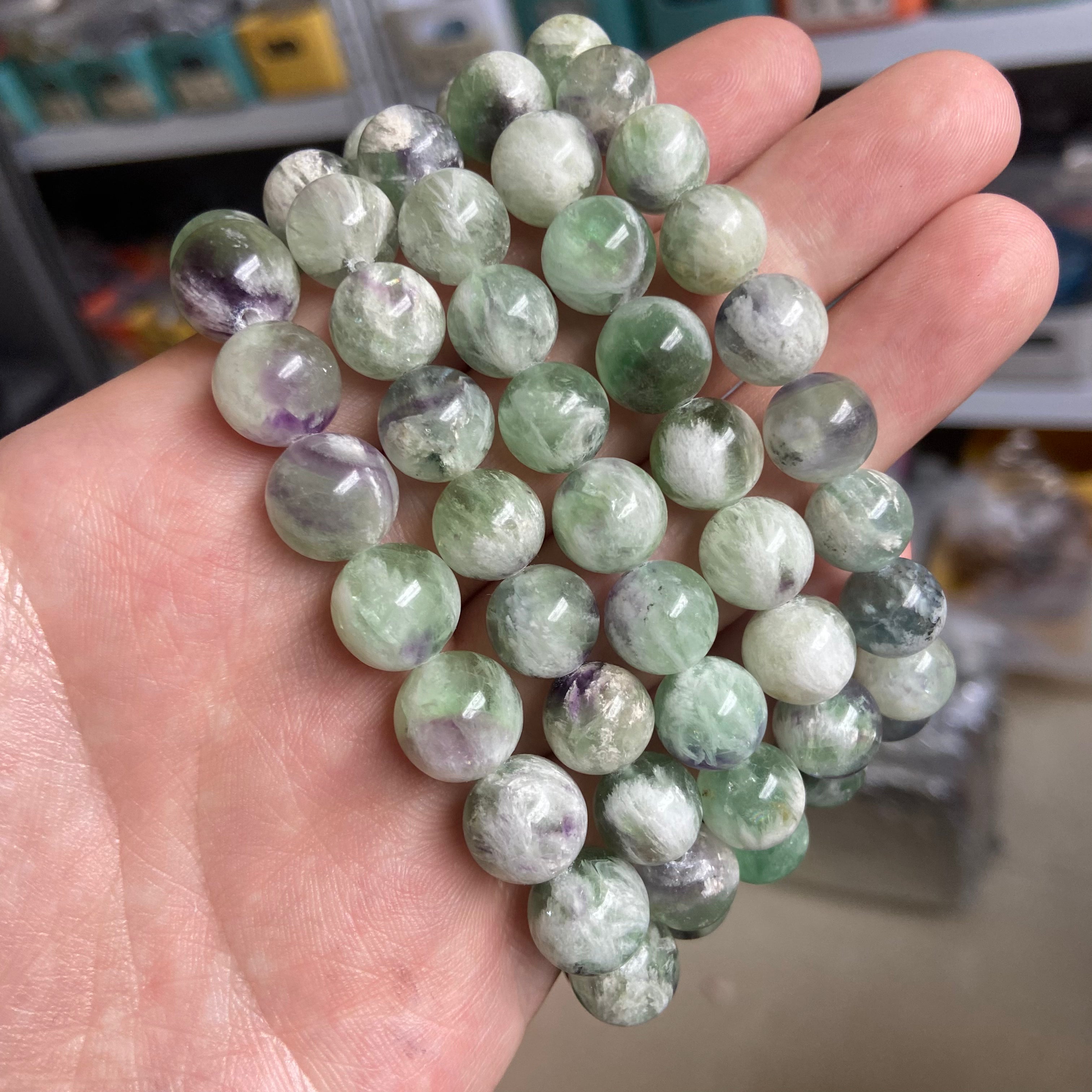 Silk Fluorite Bracelet - Natural Gemstone Beaded Jewelry for Daily Wear