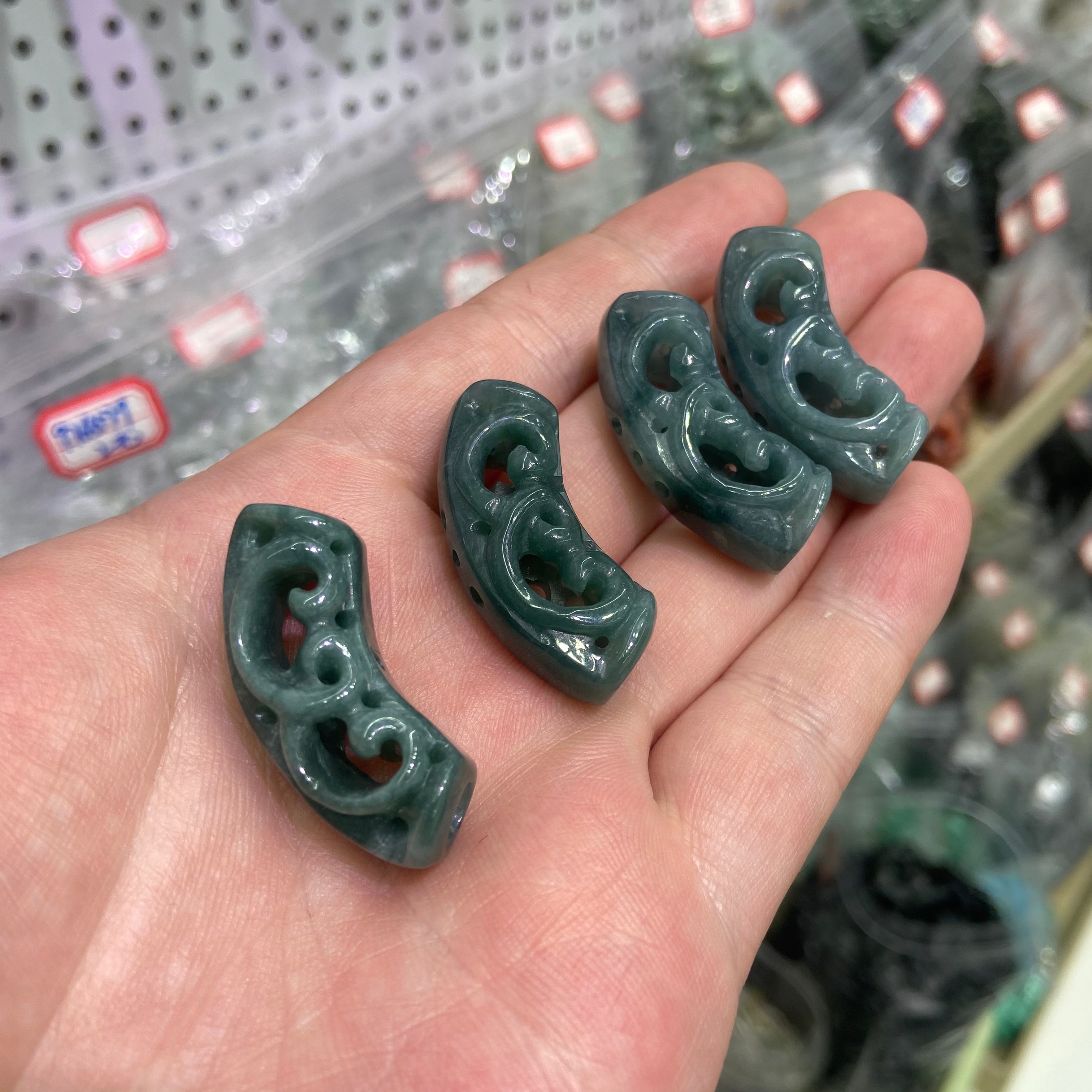 Burmese Jade Curved Tube Beads | DIY Craft Accessories for Jewelry Making