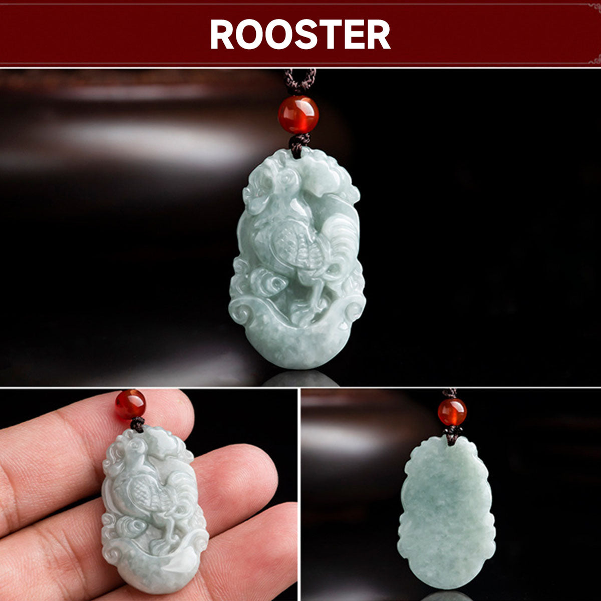 Chinese Zodiac Jade Pendant - 12 Animal Signs, Unisex Style, Natural Jade Jewelry for Daily Wear