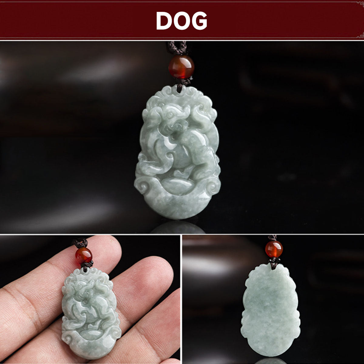 Chinese Zodiac Jade Pendant - 12 Animal Signs, Unisex Style, Natural Jade Jewelry for Daily Wear